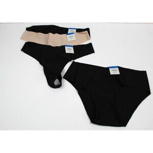 Lot of 4 Underwear Panties Jenni Womens XL Thong AND Bikini Black Beige No Show